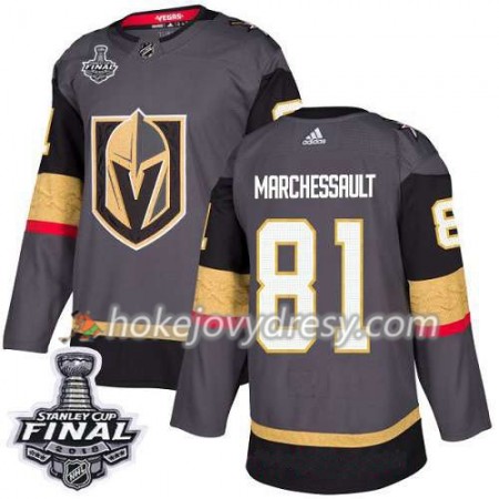 Pánské Hokejový Dres Vegas Golden Knights Jonathan Marchessault 81 2018 Stanley Cup Final Patch Adidas Šedá Authentic